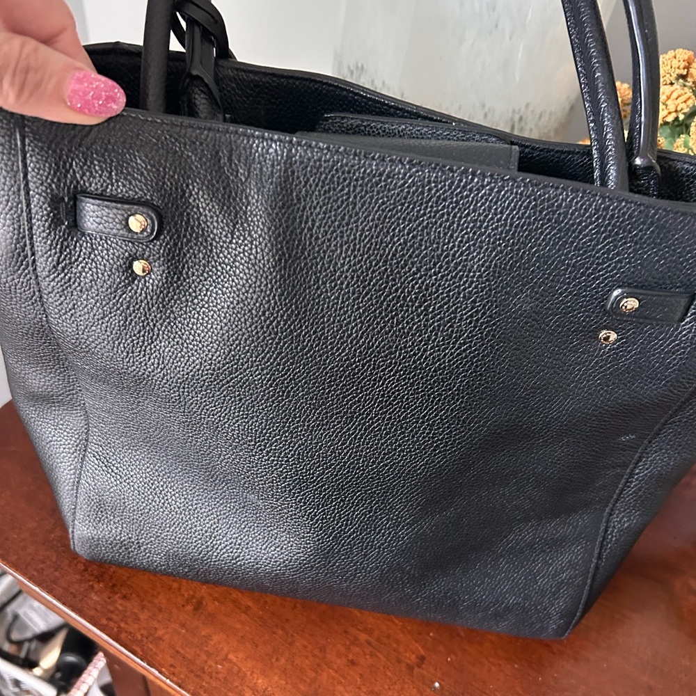 Coach Black Pebbled Leather Tote - Picture 3 of 16
